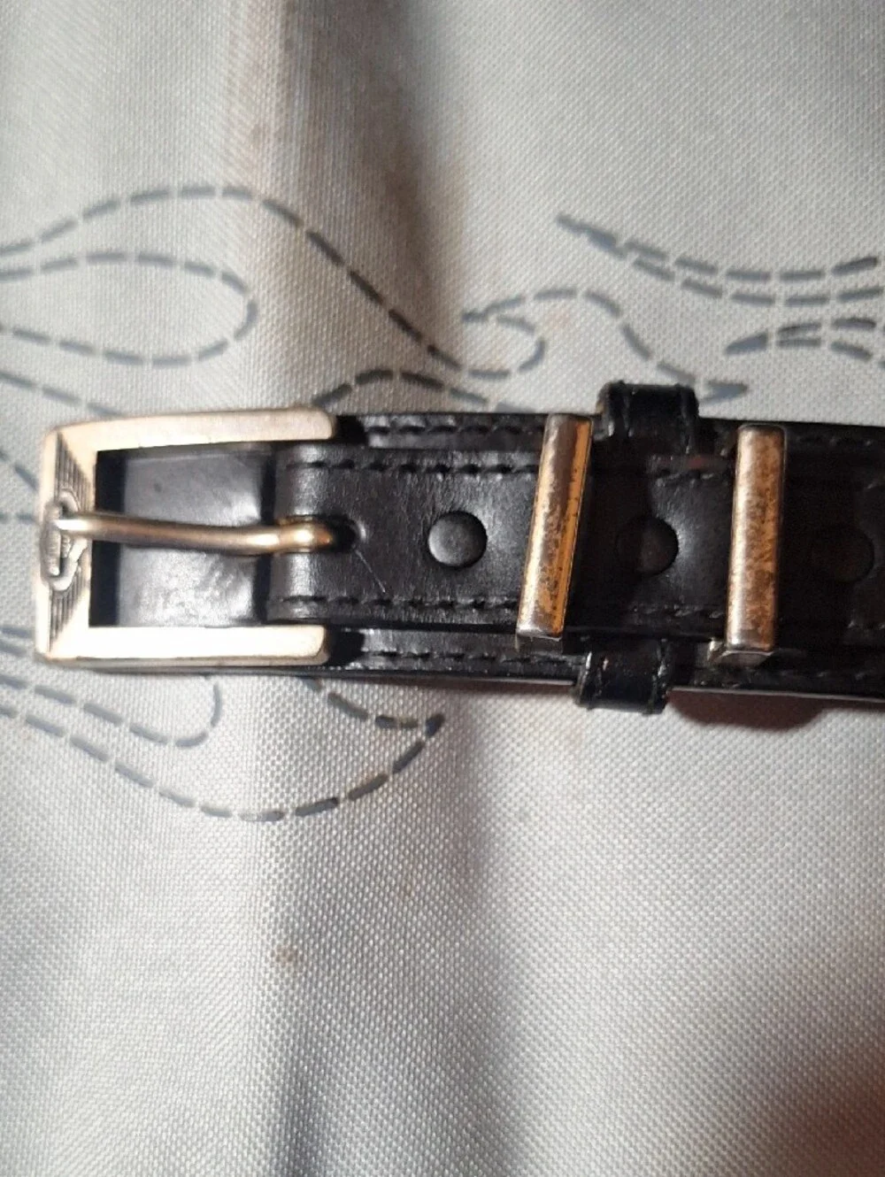 Harley-Davidson Man's Black Leather Belt with Silver Buckle